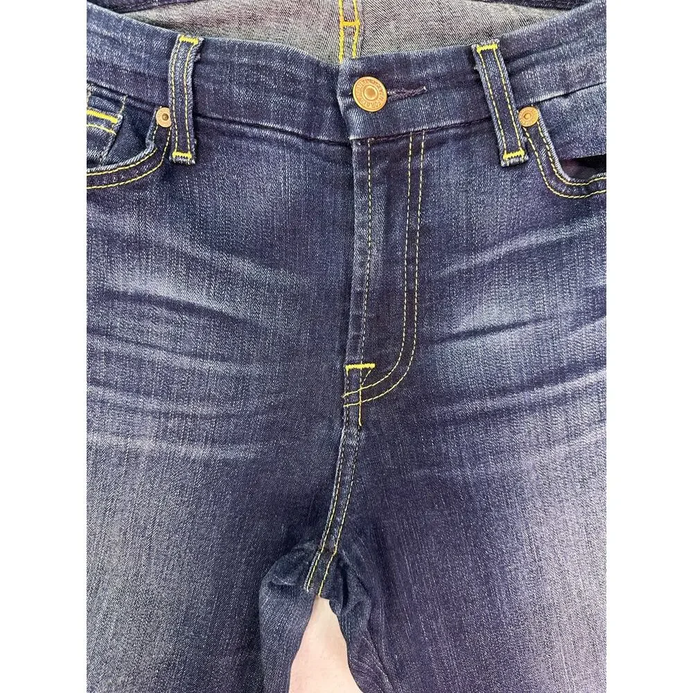 7 For All Mankind Karah Straight Leg Dark Wash Stretch Jeans Size 31 - Picture 7 of 11